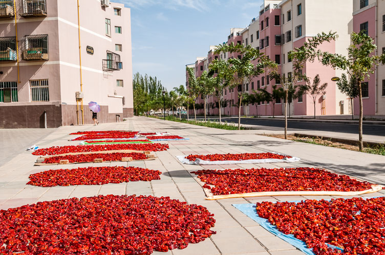 Dunhuang-drying pepprs in the streets CN090021-Dunhuang-drying-pepprs-in-the-streets.jpg
