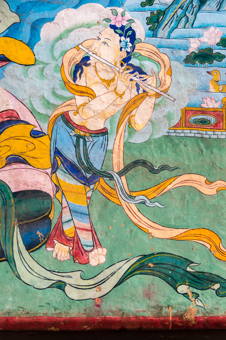 Fresco of flute playing woman at the Tagong Lamasery CN151803-Fresco-of-flute-playing-woman-at-the-Tagong-Lamasery_.jpg