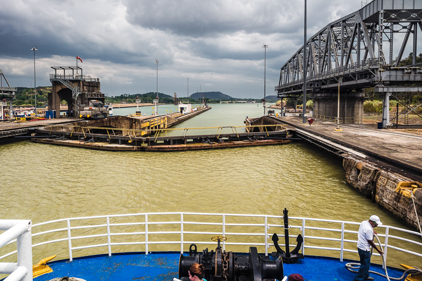 Panama Canal-Entering the Pedro Miguel locks